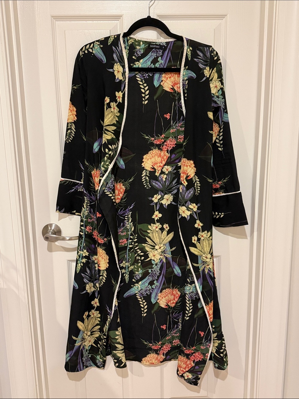 Black Floral Duster/ Kimono